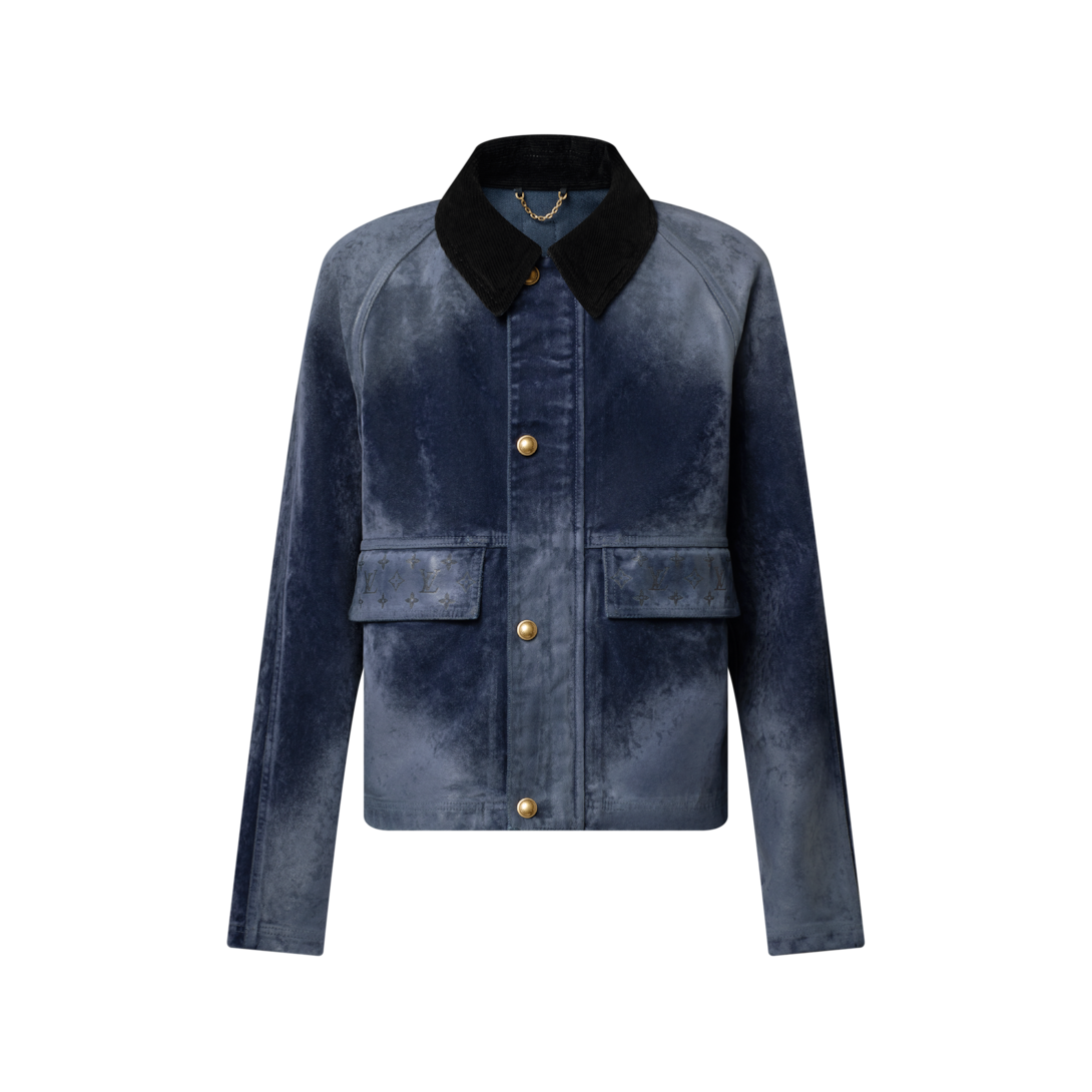 Flocked Denim Jacket With Monogram Details - Men - Ready-to-Wear